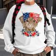 Highland Cow Heifer Bandana American Flag 4Th Of July Sweatshirt Gifts for Old Men