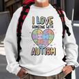 I Love Someone With Autism Kids Heart Puzzle Colorful Kids Sweatshirt Gifts for Old Men