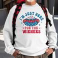 Im Just Here For The Wieners Hot Dog Funny Fourth Of July Sweatshirt Gifts for Old Men