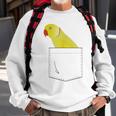 Indian Ringneck Parakeet Parrot Fake Pocket Sweatshirt Gifts for Old Men