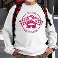 Just A Girl Who Loves Racing Race Day Checkered Flags Gift Racing Funny Gifts Sweatshirt Gifts for Old Men