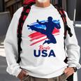 Karate Support The Team Student Sensei Usa Flag American Sweatshirt Gifts for Old Men