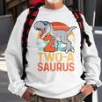 Kids Two A Saurus Rex 2Nd Birthday Dinosaur 2 Year Old Boys Sweatshirt Gifts for Old Men