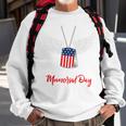 Memorial Day Proud Remembrance Day Dog Tags Chain Servicemen Sweatshirt Gifts for Old Men