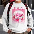 Milk Shake Carton Funny Japanese Kawaii Strawberry Retro 90S 90S Vintage Designs Funny Gifts Sweatshirt Gifts for Old Men