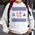 Nautical Love With Anchor Wheel Sailboat Sweatshirt Gifts for Old Men