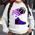 Purple Basketball Sneaker Sweatshirt Gifts for Old Men