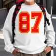 Red Number 87 White Yellow Football Basketball Soccer Fans Sweatshirt Gifts for Old Men