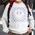 Retro Smile Face Vintage Checkered Pattern 70S Happy Face Sweatshirt Gifts for Old Men