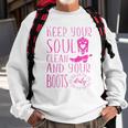 Soul Clean Boots Dirty Cute Pink Cowgirl Boots Rancher Sweatshirt Gifts for Old Men