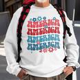 Vintage American Groovy 4Th Of July America Patriotic Usa Patriotic Funny Gifts Sweatshirt Gifts for Old Men