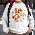 Wild As Heck Cute & Fun Retro Cowgirl Pinup Riding A Horse Sweatshirt Gifts for Old Men