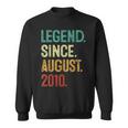 13 Years Old Legend Since August 2010 13Th Birthday Sweatshirt