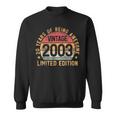20Th Birthday Vintage 2003 Men Turning 20 Bday 20 Years Old Sweatshirt