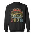 45 Year Old August 1978 Vintage Retro 45Th Birthday Sweatshirt