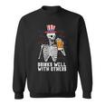 4Th Of July Skeleton American Flag Funny Patriotic Dad Men Patriotic Funny Gifts Sweatshirt