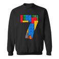 7 Years Old Blocks Building Master Builder 7Th Birthday Kid Sweatshirt