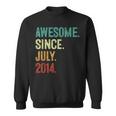 9 Year Old Awesome Since July 2014 9Th Birthday Sweatshirt