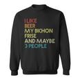 Beer Bichon Frise Owner Dog Beer Lover Quote Funny Vintage Retro Sweatshirt