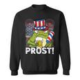 Beer Funny 4Th Of July Us Flag Prost Frog With Beer Sweatshirt