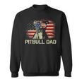 Best Pitbull Dad Ever American Flag 4Th Of July Gift Funny Gifts For Dad Sweatshirt