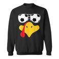 Cool Turkey Face With Soccer Sunglasses Thanksgiving Sweatshirt