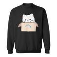 Coworker Pet Swagazon Associate Cute Cat In Cardboard Box Sweatshirt