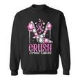 Crush Breast Cancer Pink Bling High Heels Ribbon Sweatshirt