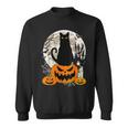 Cute Cat Black On Jack O' Lantern Retro Halloween Costume Sweatshirt