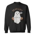 Dead Lift Embroidery Ghost Halloween Cute Boo Gym Weights Sweatshirt
