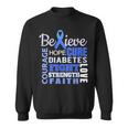 Diabetes AwarenessBlue Ribbon Diabetes Word Sweatshirt