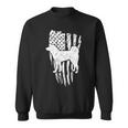 Dog Akita Silhoutte Of An Akita Dog With American Flag Background Sweatshirt