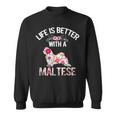 Dog Maltese Cute Funny Dog Gifts Ideas Life Is Better With A Maltese Sweatshirt