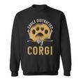 Easily Distracted By Corgi Dog Lover Novelty Puns Sweatshirt