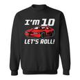 Funny 10Th Birthday Gift Race Car Driver Boys 10 Years Old Driver Funny Gifts Sweatshirt