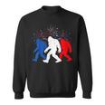 Funny 4Th Of July Red White Blue Bigfoot Fireworks Usa Flag Sweatshirt