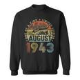 80 Years Old August 1943 Vintage Retro 80Th Birthday Sweatshirt