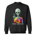 Funny Alien Peace Sign Tie Dye Peace Earthling Alien Funny Gifts Sweatshirt