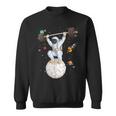 Funny Astronaut Space Weightlifting Fitness Gym Workout Men Sweatshirt