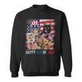 Funny Cats Happy 4Th Of July American Us Flag 4Th Of July Sweatshirt