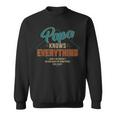 Funny Papa Knows Everything For Grandpa Or Dad Fathers Day Sweatshirt