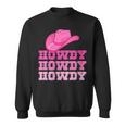 Girls Pink Howdy Cowgirl Western Country Rodeo Gift For Womens Sweatshirt