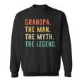 Grandpa The Man The Myth Legend Fathers Day Vintage Retro Sweatshirt