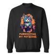 Gym Workout Or Fitness Gift Funny Cat In A Gym Sweatshirt