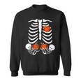 Halloween Twin Pregnant Skeleton Twins Baby Xray Rib Cage Sweatshirt