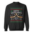 Happy Hockeyday Ice Hockey Boys Christmas Ugly Sweater Sweatshirt