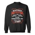 Hayden Blood Runs Through My Veins Family Christmas Sweatshirt