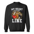 My Heart Is On The Line Offensive Lineman Football Leopard Sweatshirt