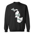 Up High Down Low Too Slow White & Green Sweatshirt