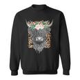 Highland Castle Leopard Flower Cow Western Cowhide Cowgirl Gift For Womens Sweatshirt